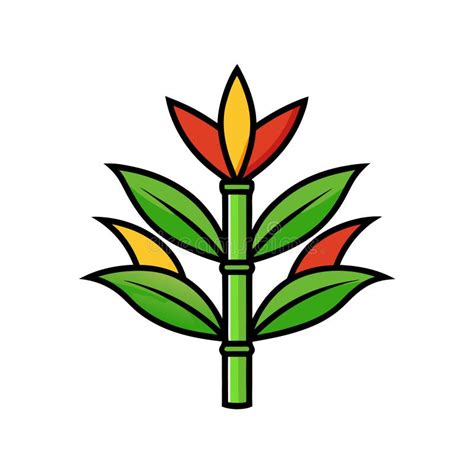 Stunning Bamboo Flower Illustration Art Stock Illustration