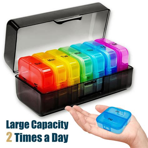 Comfitime Pill Organizer Weekly Ampm 7 Day Travel Pill Box For