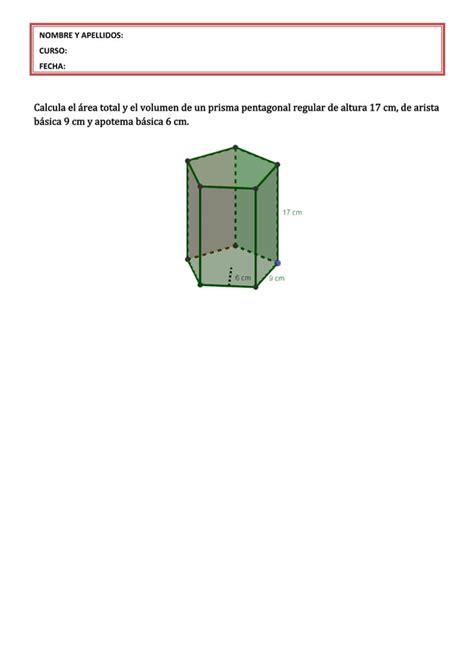 Rea Y Volumen Prisma Pentagonal Y Triangular Pdf