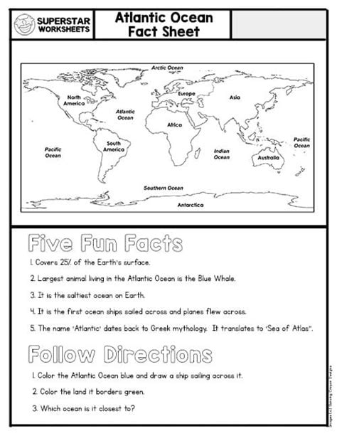 Seven Continents And Oceans Worksheets Superstar Worksheets