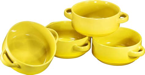 Bruntmor Oz Ceramic Soup Bowls With Handles Oven Safe Bowls For