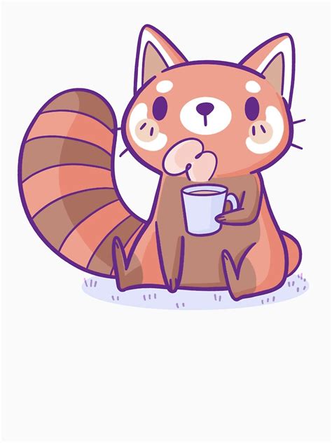 "Red Panda Drinking Coffee" T-shirt by TaylorRoss1 | Redbubble