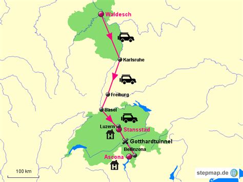 Stepmap Tessin Anreise Landkarte F R Deutschland