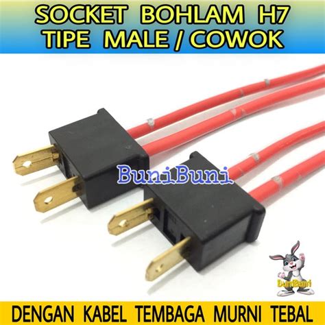 Jual Socket H7 COWOK Soket Bohlam Lampu Mobil H7 Versi INPUT MALE