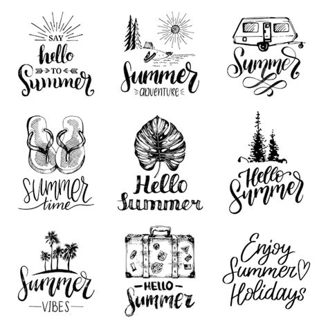 Premium Vector Hand Lettering With Summer Motivational Phrases And