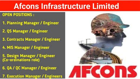 Afcons Infrastructure Limited Hiring For Multiple Positions Apply