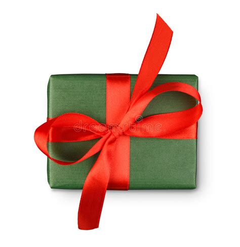 Birthday Holiday Gift Box in Wrapping Paper Isolated on White Stock ...