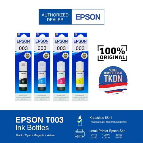 Jual Tinta Printer Refill Epson 003 Tinta Isi Ulang Black Cyan