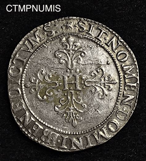 MONNAIE ROYALE HENRI III FRANC ARGENT 1585 M TOULOUSE CTMP NUMIS