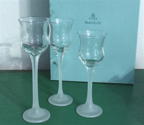 New In Box Partylite Glass Votive Holder Set Of 3 P9248 Etsy