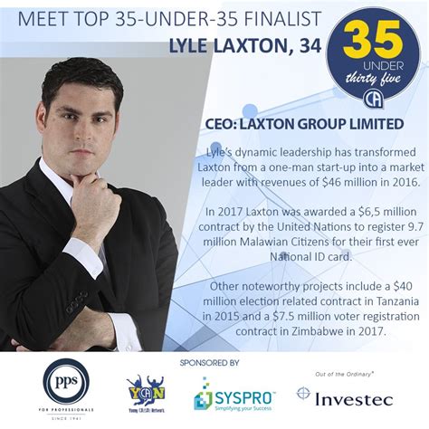 Saica On Twitter Meet Top35u35 Finalist Lyle Laxton At