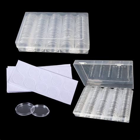 Coin Capsules Holder 100 Pcs 30mm Clear Round Coin Display Cases With