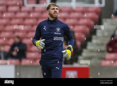 Daniel Grimshaw 32 Of Blackpool During The Warm Ups Stock Photo Alamy