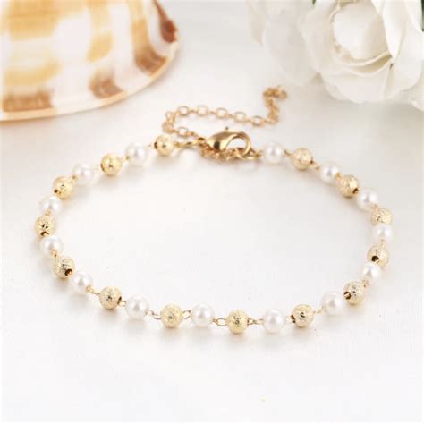 Buy If You New Simulated Pearl Charm Bead Bracelet