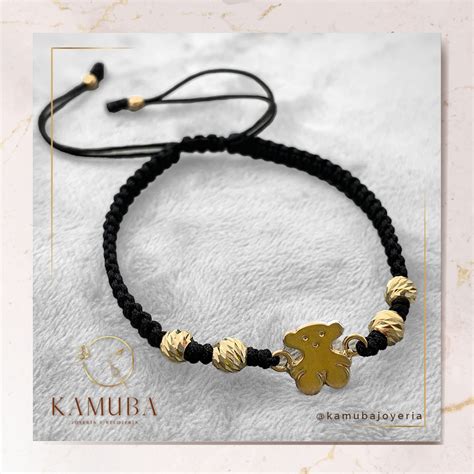 Pulsera Artesanal Oro K Tous En Negro Kamuba Joyer A Oro K