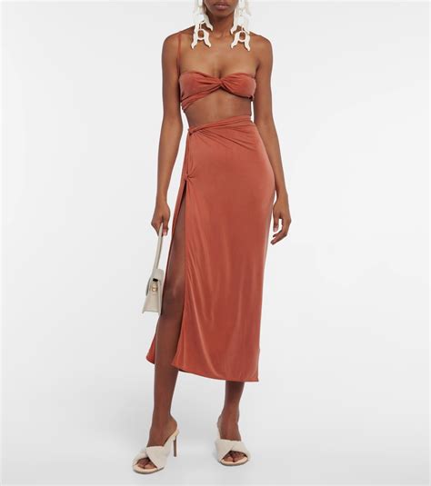 La Jupe Espelho Jersey Midi Skirt In Red Jacquemus Mytheresa