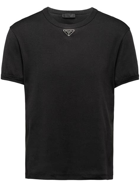 Prada Mens Cotton T Shirt Black Dsms E Shop