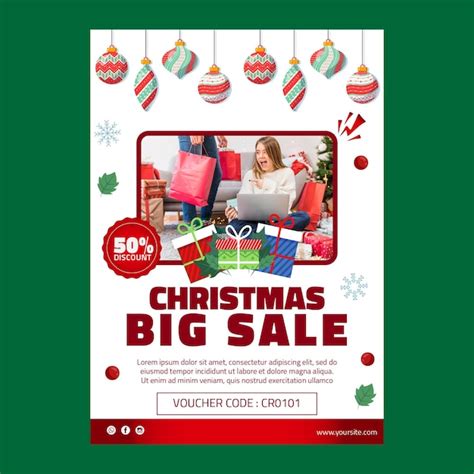 Premium Vector Christmas Sale Flyer Template