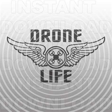 Drone Life Svg File Pilot Wings Svg Quadcopter Svg Vector Art