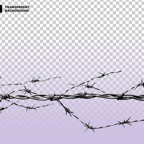 Barbed Wire On Transparent Background Premium AI Generated PSD