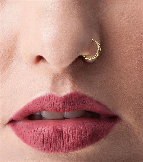 Gold Nose Ring K Nose Ring Gold Nose Ring Solid Gold Nose Etsy