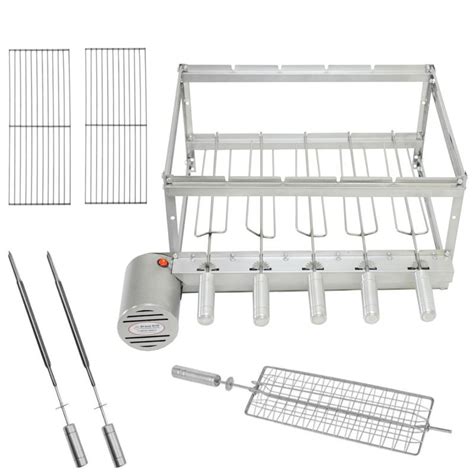 Kit Combo Grill Gira Espetos Inox Lado Esquerdo Grelhas