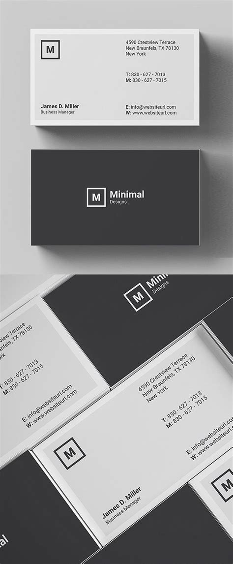 Minimal Clean Business Cards Psd Templates Artofit