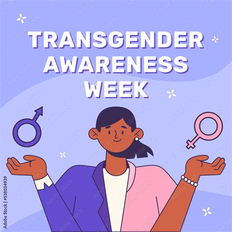 Vecteur Stock Transgender Awareness Week Banner Gender Transition