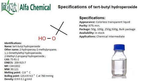 China Tert Butyl Hydroperoxide Cas No Manufacturers Free