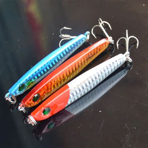 3PCS 60g/80g Fishing Lure Spoon Lure Metal Jig Lure Slice Jigbait spoon Treble Hook Spinner ...