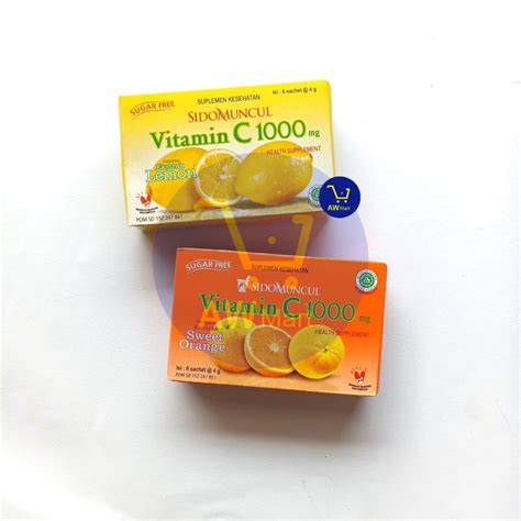 Jual VITAMIN C 1000mg SIDOMONCUL PER BOX ISI 6 SACHET X 4 GRAM