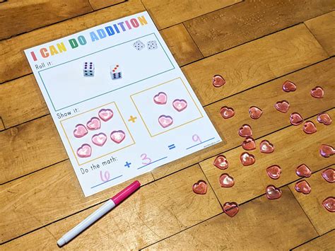 Printable Math Game, Addition Dice Activity, Learning to Count ...