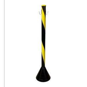 Pedestal Para Corrente De Seguran A X Cm Pl Stico Preto E Amarelo