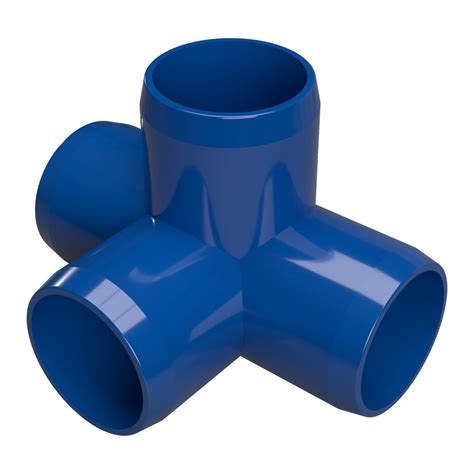 Formufit In Furniture Grade Pvc Way Tee In Blue Pack