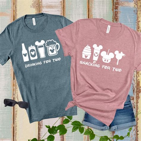 Snacking For Two Drinking For Two Funny Disney Couples Etsy