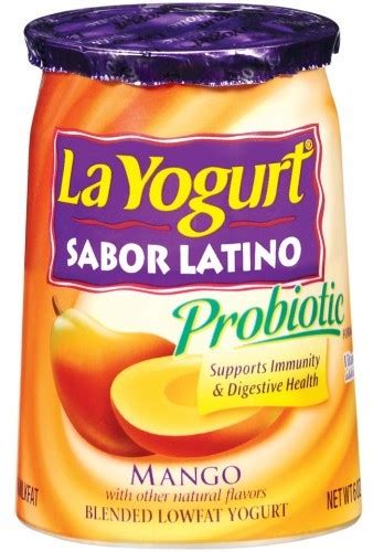 La Yogurt Probiotic Sabor Latino Mango Blended Low Fat Yogurt 6 Oz —