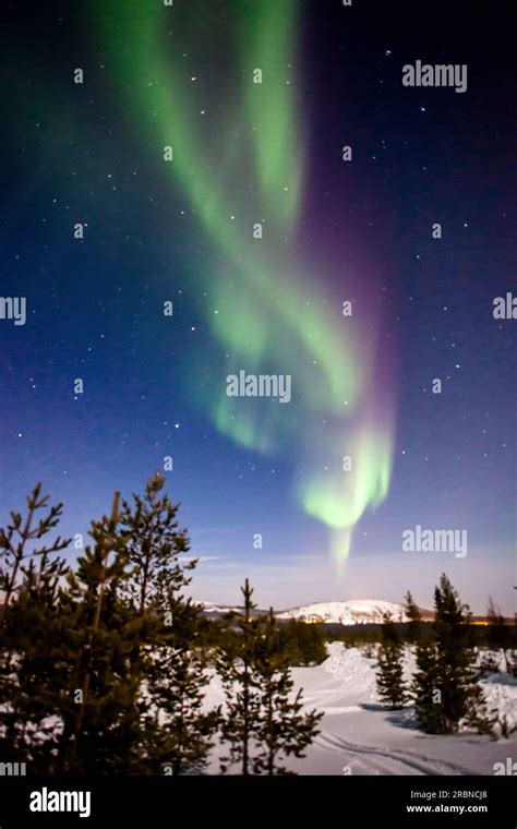 Northern lights in Salla, Lapland, Finland Stock Photo - Alamy