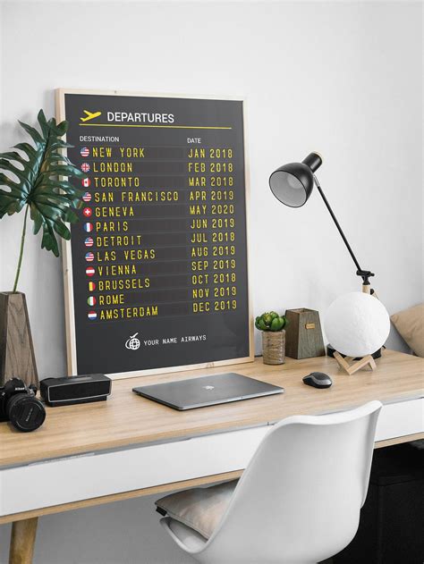 Airport Departure Board Digital Poster Custom Airport Board - Etsy