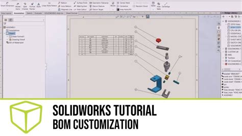 Solidworks Tutorial Bom Customization Youtube