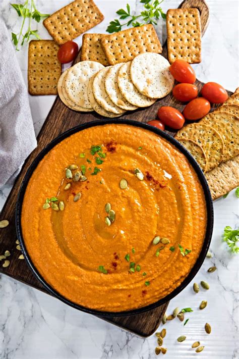 Roasted Red Pepper Hummus 5 Minute Recipe Must Love Home