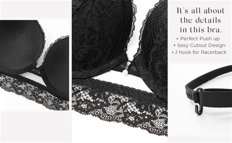 Deyllo Push Up Bra Racerback Bras Lace Bralettes For Women