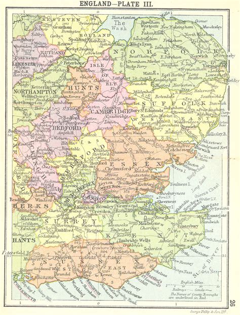 England England Plate Iii Small Map 1912 Old Antique Vintage Plan Chart