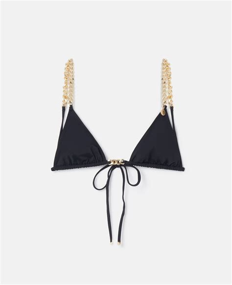 Women Black Falabella Triangle Bikini Top Stella Mccartney Ae