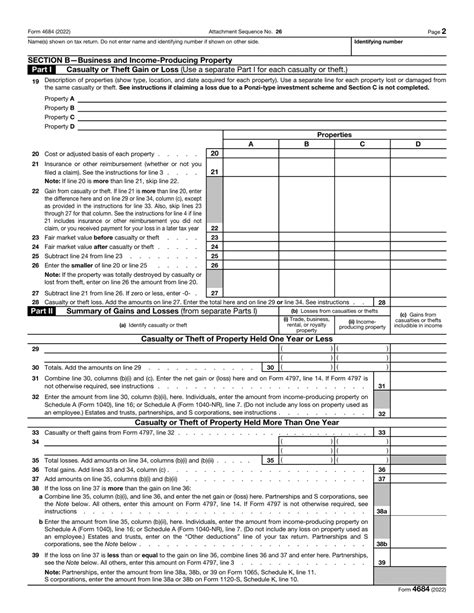 Irs Form 4684 Download Fillable Pdf Or Fill Online Casualties And Thefts 2022 Templateroller