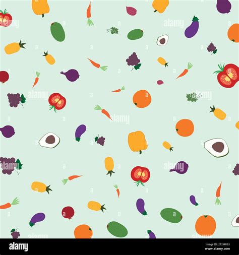 Vegetables And Fruits Seamless Pattern World Vegan Day World