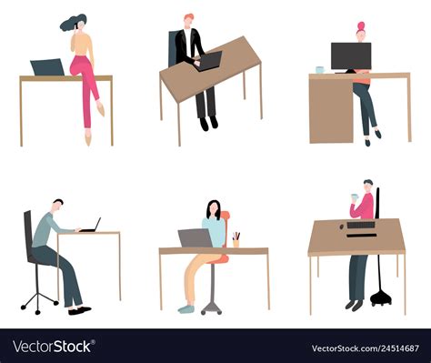 Cartoon characters working people different types Vector Image