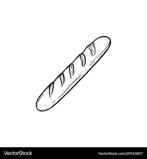 French baguette hand drawn sketch icon Royalty Free Vector