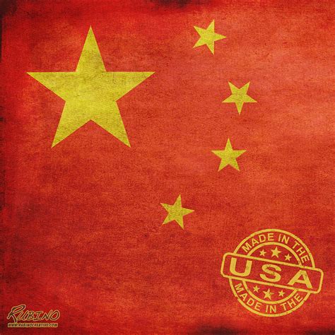 China Flag Made In The Usa Painting by Tony Rubino