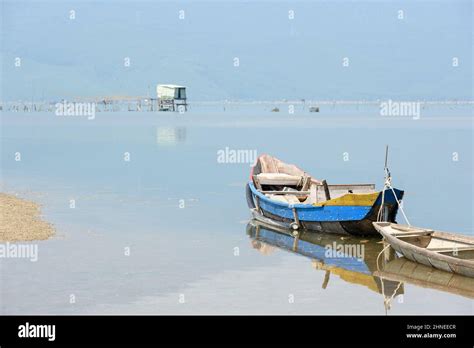 Traditional wooden fishing boats on Lap An Lagoon, Lang Co Bay (near ...