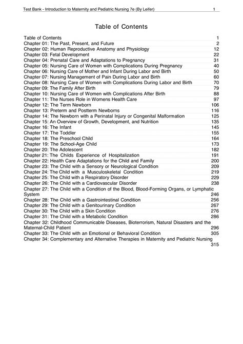 Test Bank Introduction To Maternity And Pediatric Nursing 7th